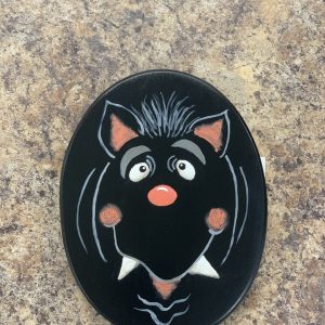 Black Bat Lid Only Hand Painted