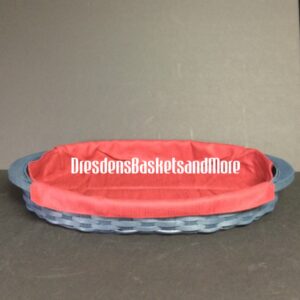 Longaberger Oval Serving Bold Blue Basket w/ Divided Protector & Liner
