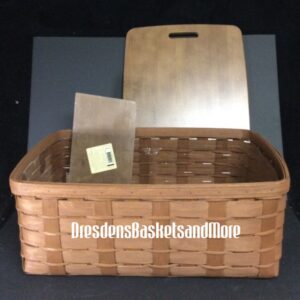 Longaberger Sort & Store Large Rectangle Storage Rich Brown Basket w/ Divided Protector & Lid