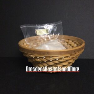 Longaberger 2005 Heartwood 10" Bowl w/ Liner & Lidded Protector