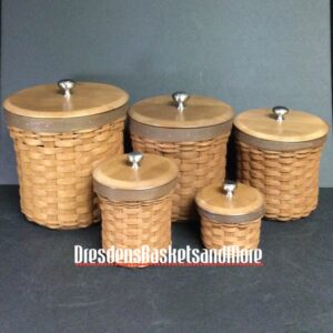 Longaberger 2006 Rich Brown Crock Basket Set