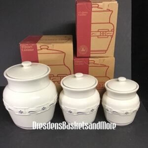 Classic Blue Longaberger 3pc Canister Set
