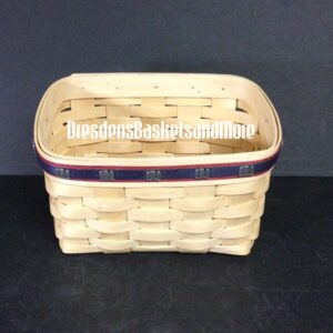 Longaberger Natural/Red/Blue Make A Basket Large Recipe Basket SIGNED