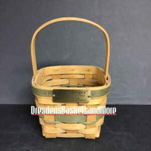 Longaberger 1986 Candy Cane Green Basket w/ Protector SIGNED