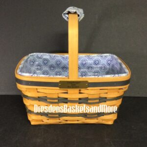 Longaberger 2000 Bee Speaker Basket w/ Liner, Protector & Handle Gripper SIGNED