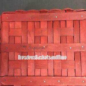 Longaberger 2006 Bold Red Napkin Basket w/ Protector & Liner SIGNED