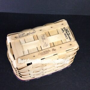 Longaberger Natural/Red/Blue Make A Basket Large Recipe Basket SIGNED
