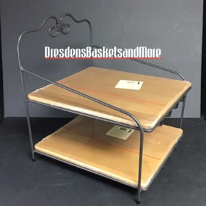 Longaberger Paper Tray Stand w/ Warm Brown Shelves NIB