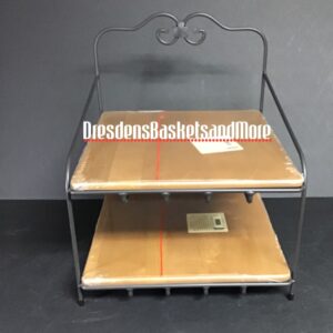 Longaberger Paper Tray Stand w/ Warm Brown Shelves NIB