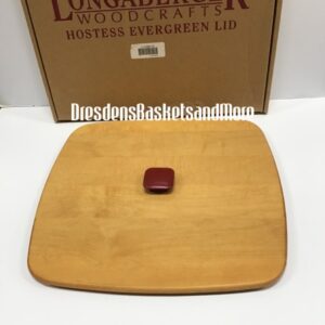 Longaberger Woodcrafts 1995 Holiday Hostess Evergreen Red Lid NIB