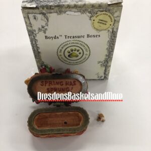 Boyd's Bear Longaberger Collectors Club May Series Miniature Tulip Basket Treasure Box Resin