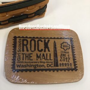 Longaberger 2012 Girl Scouts "Rock The Mall" 100th Anniversary Basket w/ Protector & Lid