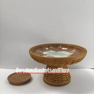 Longaberger Woven Pedestal Base W/ Charger & Shallow Bowl Basket