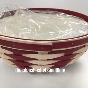 Longaberger 2012 Popcorn Bowl Basket* w/ Lidded Hard Protector & Tie On