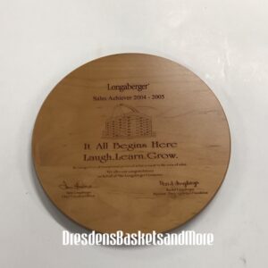 Longaberger 2004-2005 Sales Achiever 2005 Bee Basket Woodcrafts Lid SIGNED