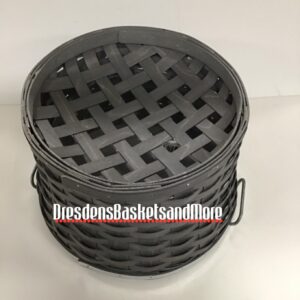 Longaberger 2017 Utility Medium Bushel Pewter Basket w/ Protector & Lid
