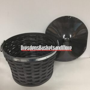 Longaberger 2017 Utility Medium Bushel Pewter Basket w/ Protector & Lid