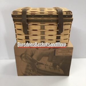 Longaberger 2007 ACT Trunk Basket w/ Protector & Leather Tie on NIB