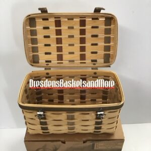 Longaberger 2007 ACT Trunk Basket w/ Protector & Leather Tie on NIB