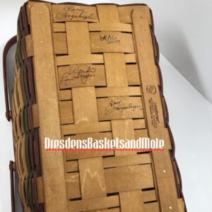 Longaberger 2009 Silent Auction Medium Market Basket w/ Protector RARE SIGNED