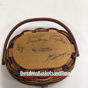 Longaberger 2009 Silent Auction Kiddie Purse Basket w/ Protector RARE SIGNED