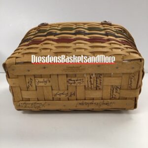 Longaberger 2003 MBA Small Boardwalk Basket w/ Protector SIGNED