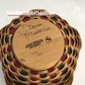 Longaberger 2008 Bee Basket w/ Protector, Liner, Tie On & Lid SIGNED