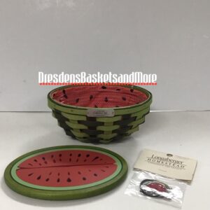 Longaberger 2010 Collectors Club Gathering Event Watermelon Basket Set SIGNED