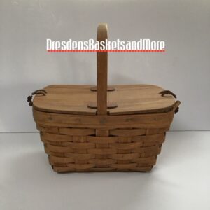 Longaberger 1986 Medium Purse Split Lid Basket w/ Liner* SIGNED