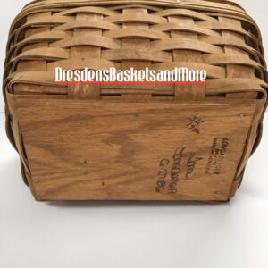 Longaberger 1986 Medium Purse Split Lid Basket w/ Liner* SIGNED
