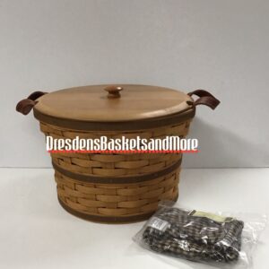 Longaberger 2005 Medium Warm Brown Bushel Basket w/ Protector, Liner & Lid*