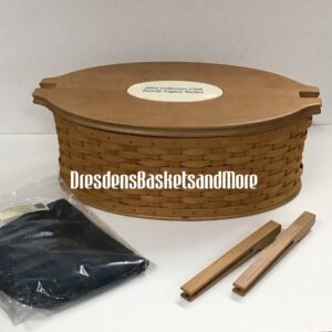 Longaberger 2004 Family Legacy Basket Set W/ Woodcrafts Lid & Ceramic Insert*
