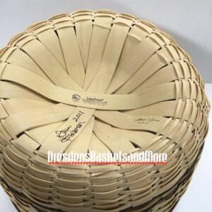 Longaberger 2011 Silent Auction Golden Fields Corn Basket w/ Protector SIGNED-RARE