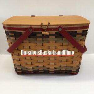 Longaberger 2012 Silent Auction Large Picnic Basket w/ Protector* RARE