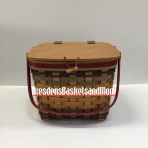 Longaberger 2012 Silent Auction Picnic Tote Basket w/ Protector* RARE