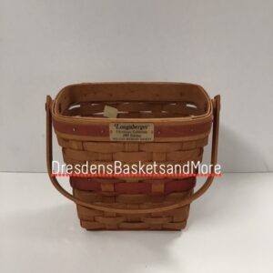 Longaberger 1989 Bee/Christmas Memory Red Basket w/ Protector SIGNED