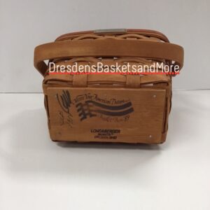 Longaberger 1989 Bee/Christmas Memory Red Basket w/ Protector SIGNED