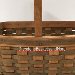 Longaberger 1988 Large Bee Stained/Green Basket SIGNED*