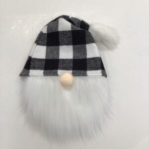Black Buffalo Plaid Gnome Face for the Longaberger Small Wrought Iron Snowman