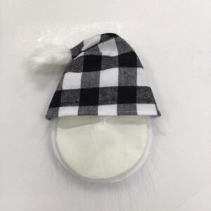 Black Buffalo Plaid Gnome Face for the Longaberger Small Wrought Iron Snowman
