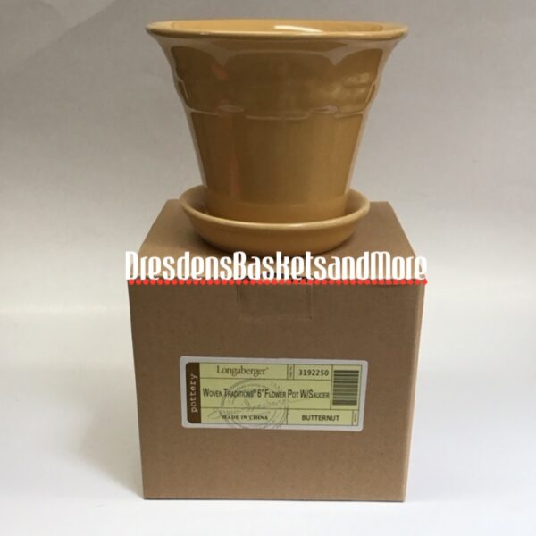 Longaberger Butternut 6" Flower Pot NIB