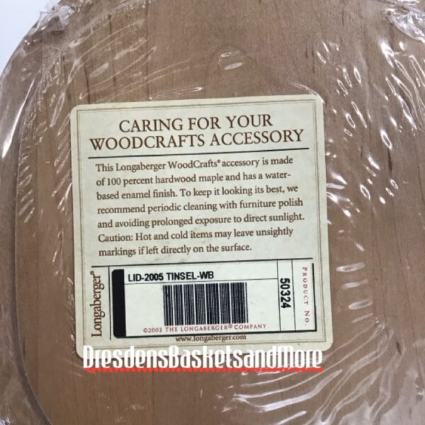 Longaberger Woodcrafts Tinsel Lid NIP