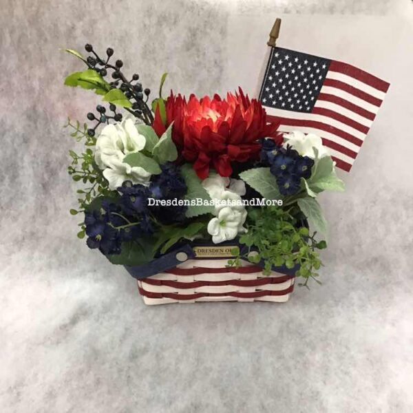 Floral Insert For The 2025 Dresden Basket Red, White & Blue #100