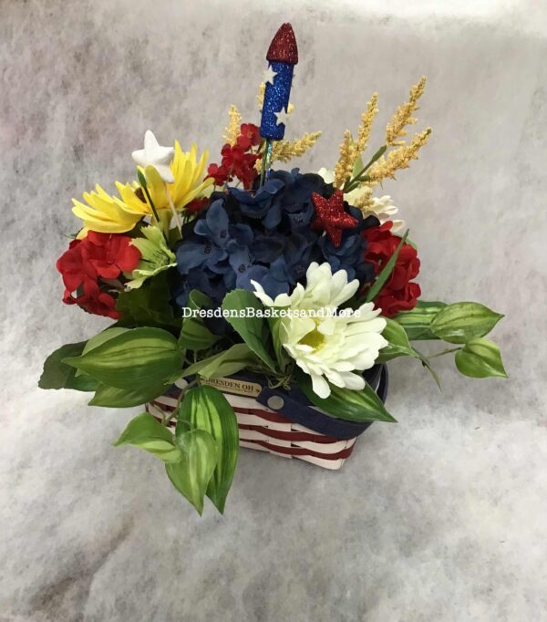 Floral Insert For The 2025 Dresden Basket Red, White & Blue #103