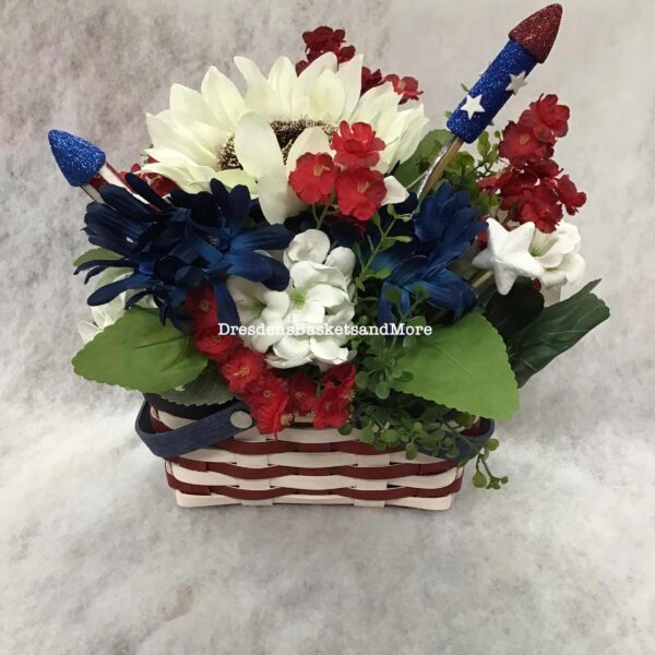Floral Insert For The 2025 Dresden Basket Red, White & Blue #104