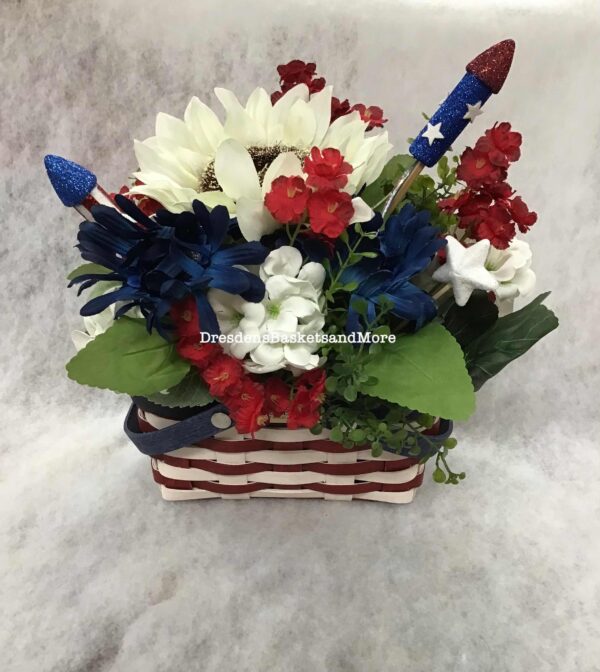 Floral Insert For The 2025 Dresden Basket Red, White & Blue #104