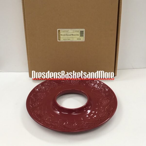 Longaberger Natures Garland Wreath Dish Paprika NIB