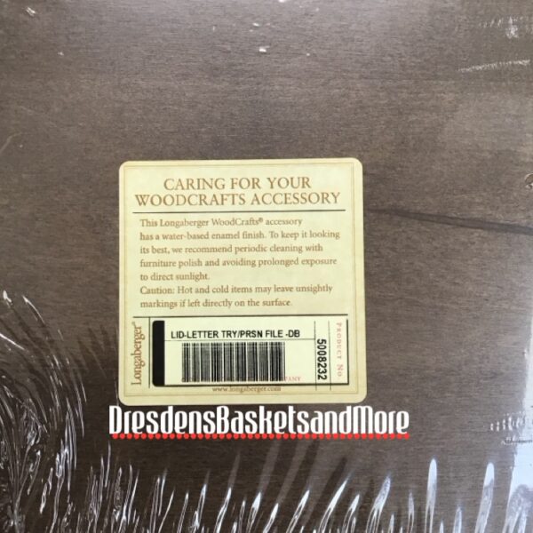 Longaberger Woodcrafts Personal File/Letter Tray Deep Brown Lid NIP
