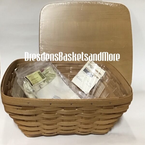 Longaberger 2009 Large Flare Warm Brown Basket Combo w/ Woodcrafts Lid