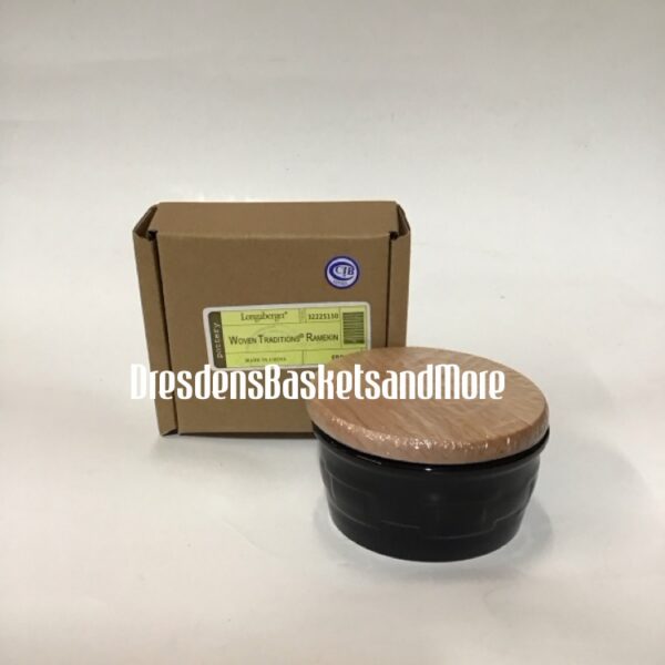 Longaberger Ebony Ramekin w/ Woodcrafts Lid NIB